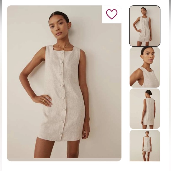 Reformation Dresses & Skirts - NWT Reformation Danna Linen Dress in Oatmeal, size medium